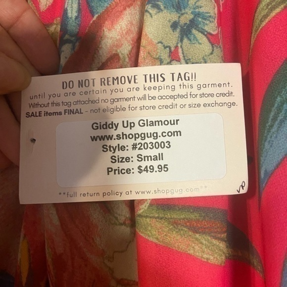 Giddy Up Glamor Pink Floral Flowey Dress. Medium-Long. - Picture 10 of 15